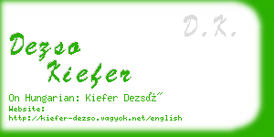 dezso kiefer business card